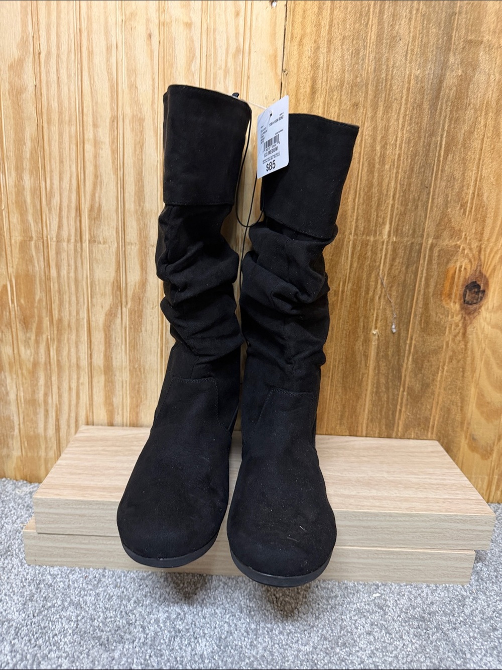 St. John's Bay Black Slouchy Mid-Calf Heeled Boots